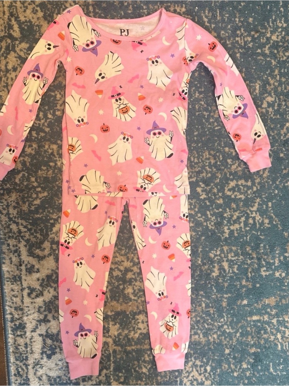 The Children's Place Pink Ghost Halloween Pajama Set for Kids